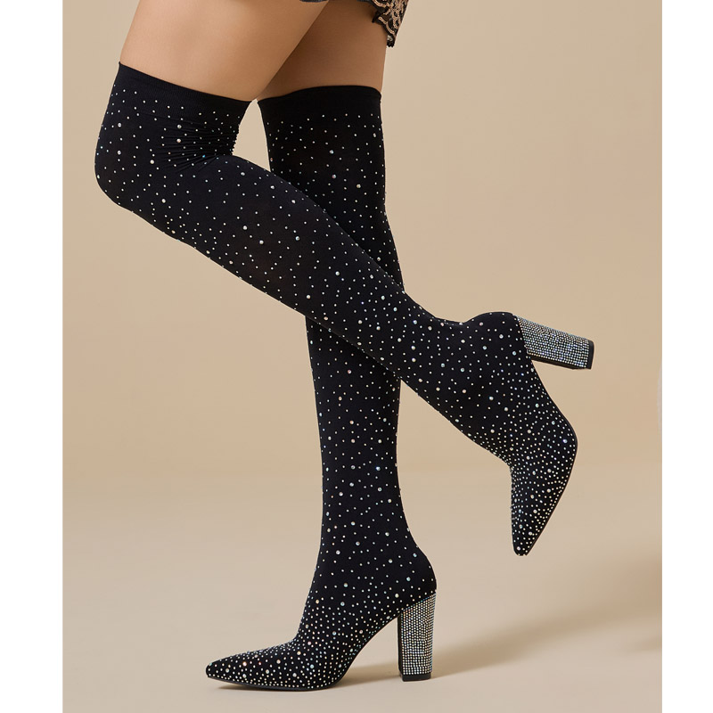 Botas de tacón alto Aneikeh Cr - Knee High Sock Women reseña y precio