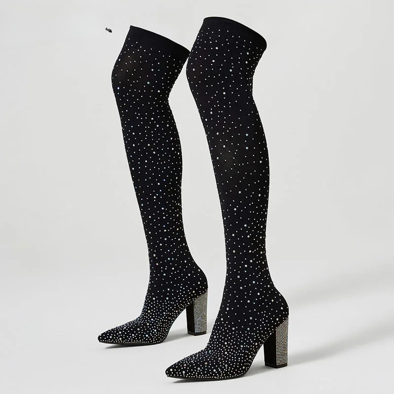 Botas de tacón alto Aneikeh Cr - Knee High Sock Women reseña y precio